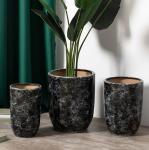 Wholesale Modern Home Hotel Corridor Decoration Flower Pots Large Black Ceramic