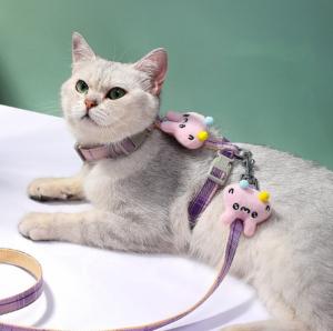 China Soft Nylon Cat Harness Leash Escape Proof Adjustable For Kittens Small Animals factory