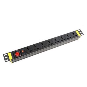 China 1U 8 way Cabinet PDU with Switch and Overload protection 250V, 10A Universal factory