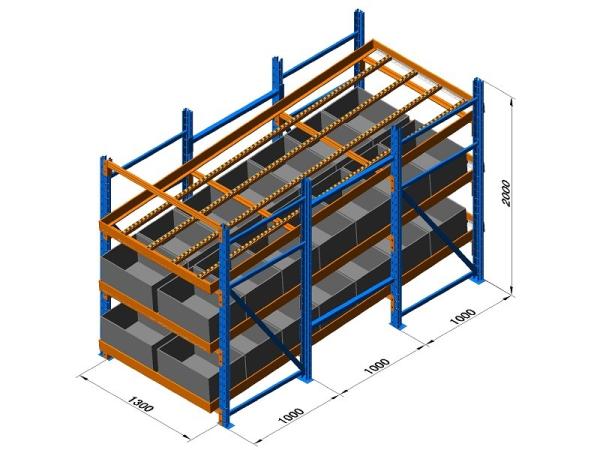 China Carton Live Storage Racking System With Roller Tracks / Lane Dividers Worked factory