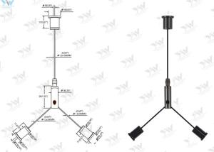 China Black Cable Suspension Kits Y - Type Cable Cross For 600 Mm X 600 Mm LED Panel factory