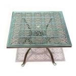 Antique Green Long Cast Iron Table And Chairs / Cast Iron Park Bench