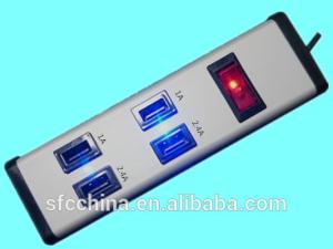 China 5V 2.4A and 1A USB 4-PORT CHARGING STATION FOR iPad mobile MP3 factory