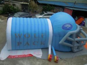 China Cheap Inflatable Helmet Tunnel, mascot Football blast tunnel for sale factory