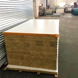 China 0.326mm steel sheet fireproof rock wool sandwich panel 5950 x 1150 x 50mm factory