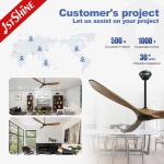 Low MOQ Wooden Blade Ceiling Fan with Standard Wind Type and 15cm Suspender