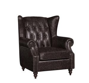 China Tiger High Back Leather Armchair Elegant Back Buttons Living Room Decoration factory