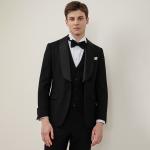 Button Fly Men's Slim Fit Wedding Suit Blazer Solid Dress Coat Business Male