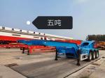 3 Axle Flatbed Semi Trailer 2×20 Feet Or 40 Feet For Container Carrying 50-60