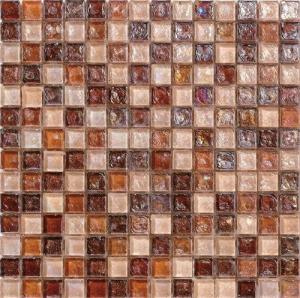 China Elegant brown series water waving glass mosaic tile for your dressing room factory