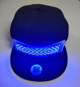 China wholesale advertising LED gift rechargeable LED message cap for promotional LED Light up bluetooth hat setup by phone factory