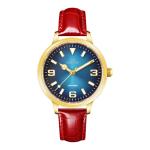 Fashion Stainless Steel Alloy Case Diamond 3ATM Waterproof Quartz Watch Leather