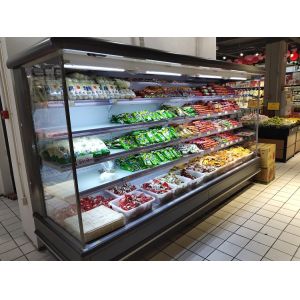 R22 Refrigerant Vertical Multideck Open Chiller With Air Curtain