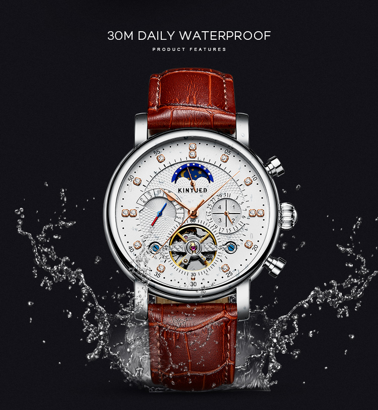 Custom Logo Leather Wrist Watch High Precision Accurate Travel Time