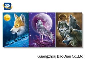 China Wolves / Horse 3d Lenticular Picture With Frame For Indoor / Restaurant Wall Decoration Art factory