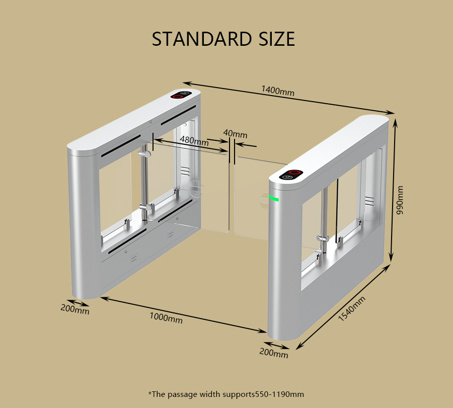 HCW Quick Swing Turnstile Gate Sliding Mechanism Supermarket Entrance Turnstile