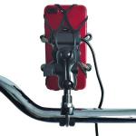 5V 2.5A Handlebar X Claw Motorcycle Phone Mount Stand Black Color