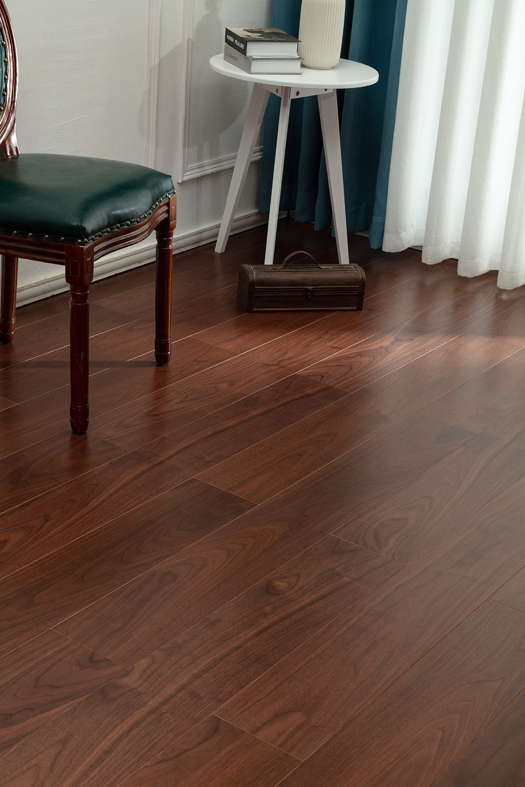 Ab Grade Black Brown Walnut Engineered Wood Flooring 15mm Thickness