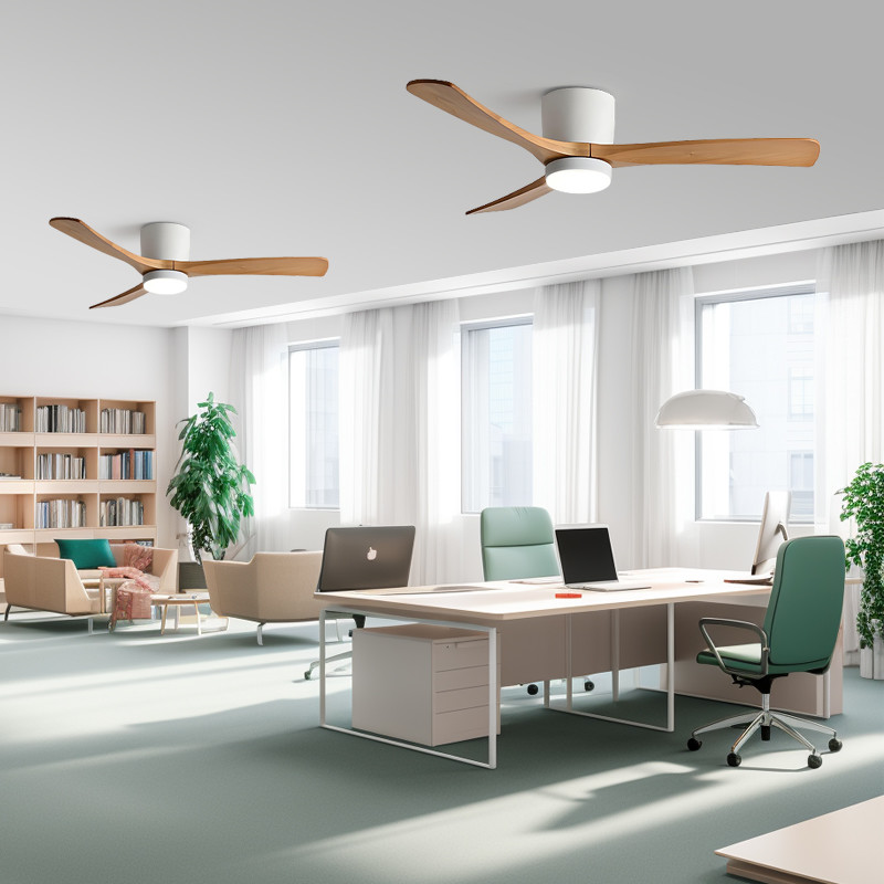 Model 657 Modern Design Best Sell 3 Solid Wood Blades 42 52 Inches Ceiling Fan with Light