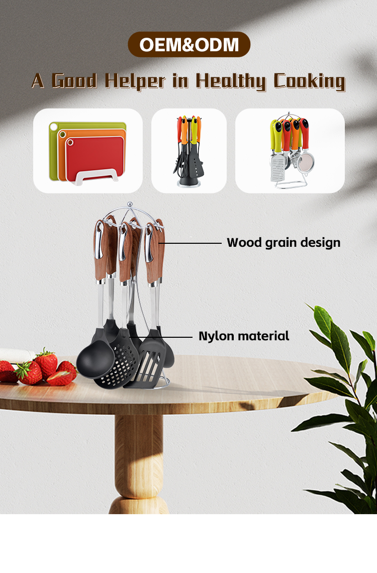Home Kitchenware Heat Resistant Cooking Spoons Set with PA66 Plastic Type and Material