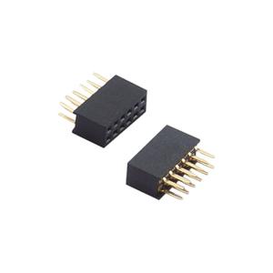 China Straight For Pcb Female Header Connector Double Row Gold Flash 2.54mm factory
