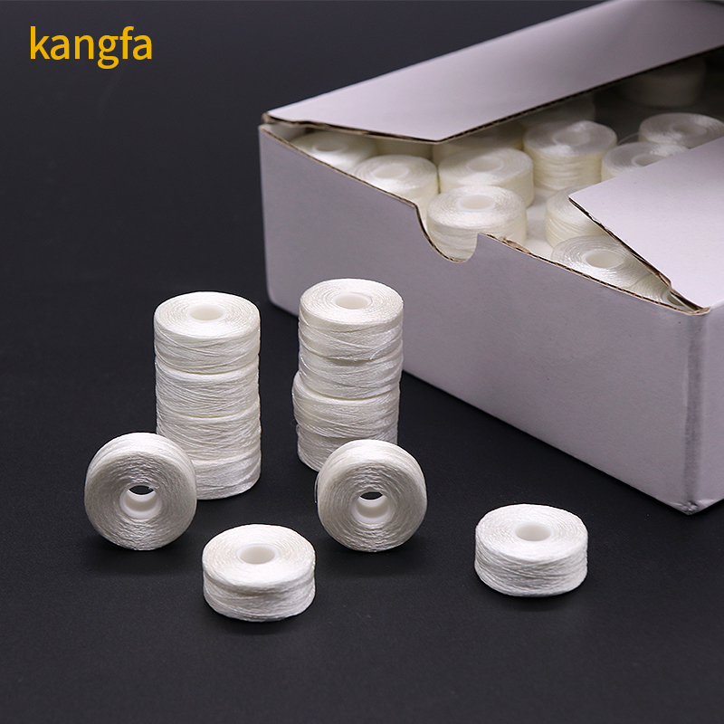 Pattern Dyed Polyester L Type Pre Wound WT60 75d/2 Side Less Bobbin Embroidery Thread