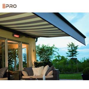 China Powder Coated Outdoor Motorized Awning Full Cassette 6M Wall Mount Folding Arm Awning factory