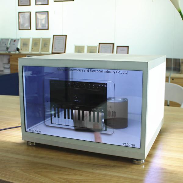 China High Brightness Transparent LCD Screen Two Tempered Glass Structure factory