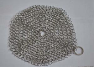 China Custom Pan Stainless Steel Chainmail Scrubber 10mm Outside Diameter , Eco Friendly factory