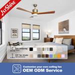 52 Inches Solid Wooden Ceiling Fan with Light and Smart Remote Smart Lighting