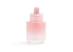 China 50ml Luxury Pink Essential Oil / Essence Glass Dropper Bottle For Cosmetic factory