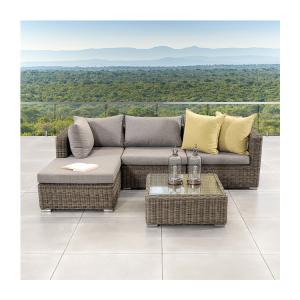 China Outdoor Furniture AJUNION Modern Garden Set PE Rattan Patio Furniture Round Wicker Set factory