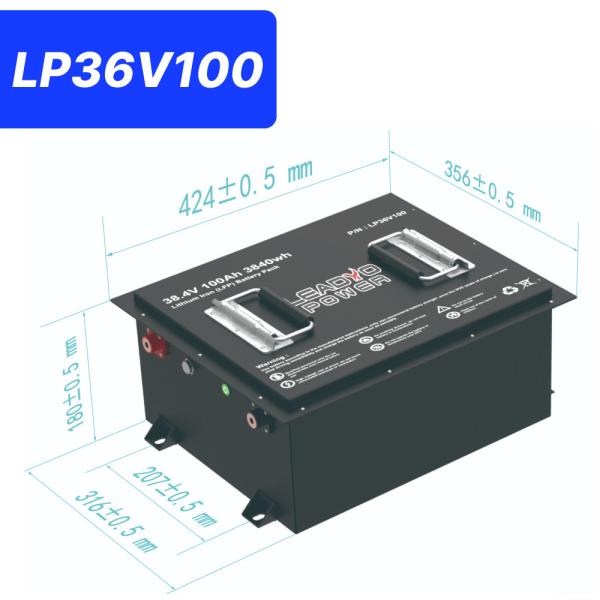 36V 100Ah 200Amp 36.8V Bluetooth LiFePO4 Lithium Golf Cart Battery with Round LCD ,5yrs Warranty