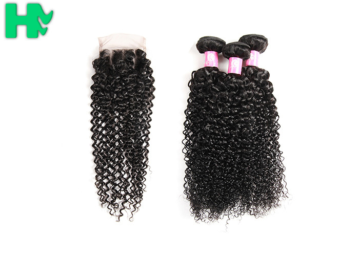 8’’ - 20’’Unprocessed Human Hair Closure Kinky Curly Bleached Knots