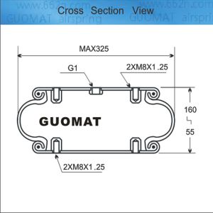 Contitech FS 330-14 CI M8 Blind Nuts Air Spring One Convoluted G1 Air Fittings