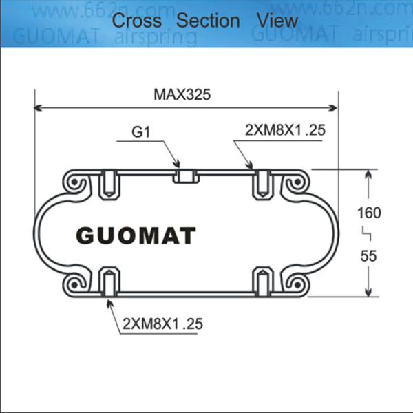 Contitech FS 330-14 CI M8 Blind Nuts Air Spring One Convoluted G1 Air Fittings