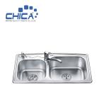 SUS304 Stainless Steel Kitchen Sink Press Kitchen Sink Double Bowl Kitchen Sink