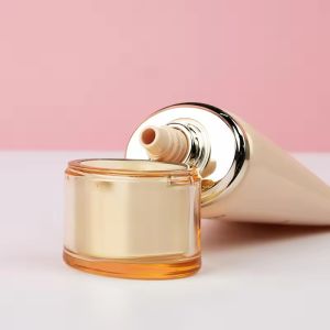 Oval Applicator Tubes Recyclable Flat Cosmetic Tubes Customized For Sunscreen