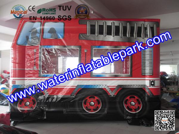 Giant Funny Firetruck Inflatable Bouncy Castle Jumper House