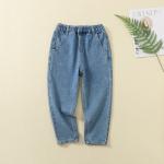 New Design Kids Denim Jeans Full Length Black Blue Jeans Boys Elastic Waist