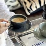 Light Luxury Coffee Cup Ceramic Electroplated Silver Edge Exquisite Tea Coffee