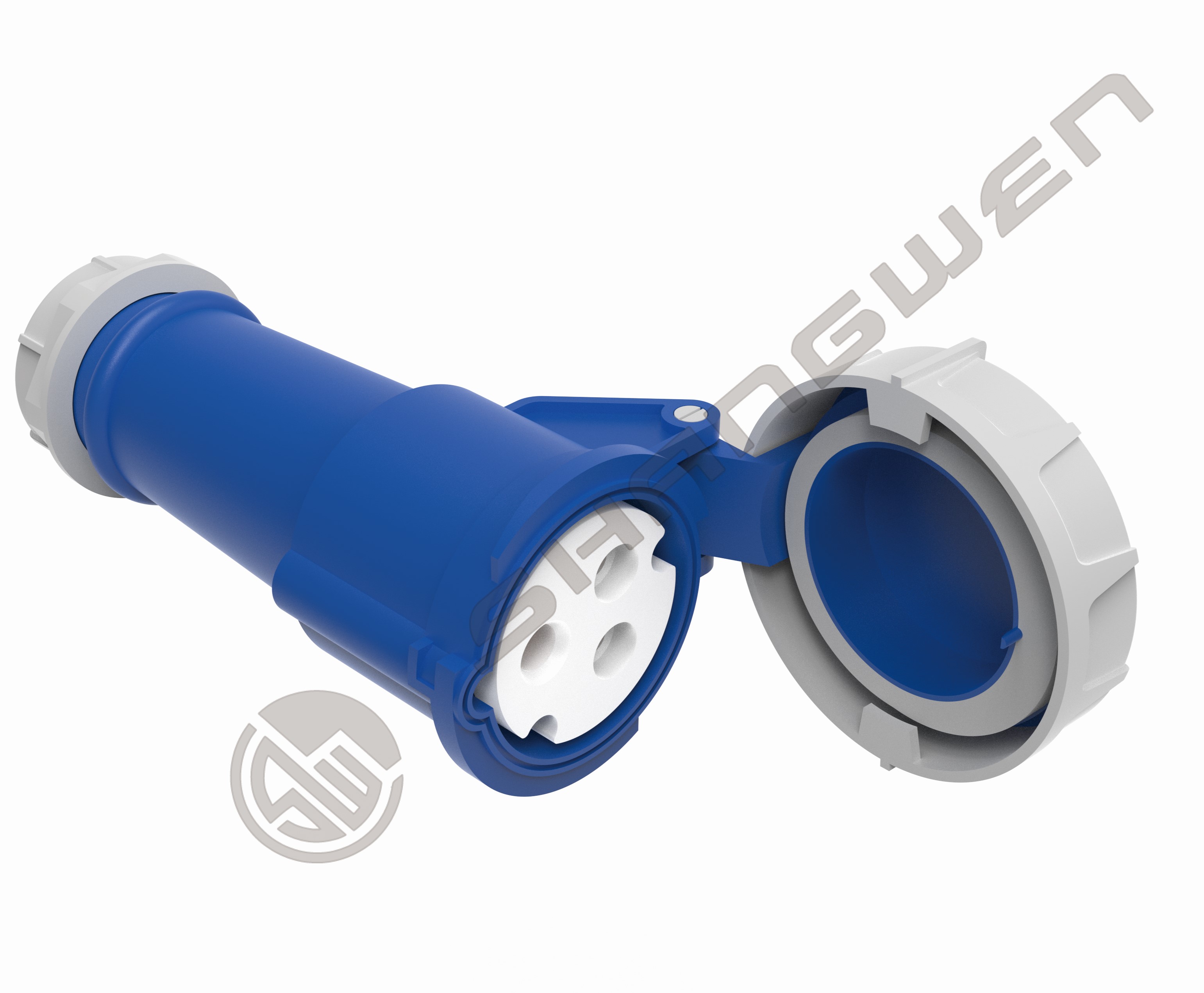 IP67 Industrial Male Female Plug 220V 16A 3 Pin Single Phase Blue Shell Connector for Outdoor Industrial Electronics