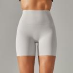 Solid color yoga shorts double-side sanding tight high-waisted stretch sports