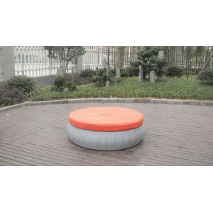 Waterproof Outdoor Rattan Sofa , Round Wicker Chair And Ottoman Set