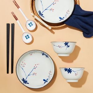 Ceramic Top Dining Table For Home Decor For 2 Persons Using Incluing Plate Bowl