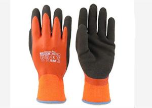 China 10 Gauge Industrial Latex Rubber Hand Gloves Warm Fleece Lined Anti Slip factory
