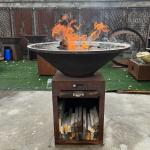 Customized Wood Charcoal Steel BBQ Grill With Removable Ash Catcher/Outdoor