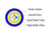 PVC/LSZH SM 4 Core Armored Fiber Cable Blue Color OD5.0mm