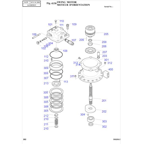 DH220 DH225 Swing Motor Assy DH220-7 DH225-7 K1000697A