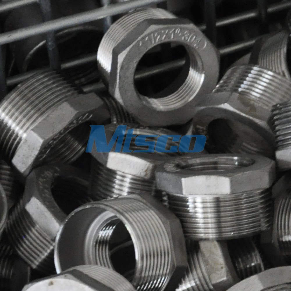 ASTM A351 CF8M Bushing Hex Head BSPT Thread Connection 316 stainless hex bushings